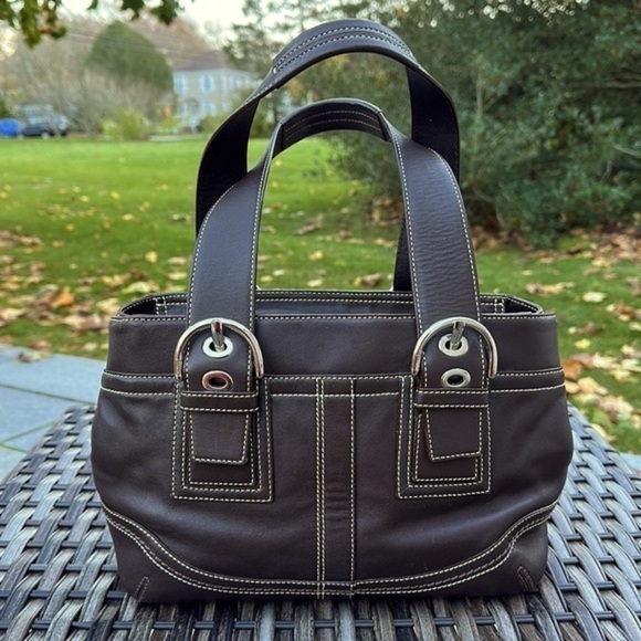 𝅺COACH Soho Brown Leather Satchel with Contrast Stitching - Picture 5 of 16